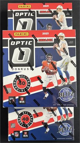 2021 Panini Donruss Optic Football Factory-Sealed Mega Box Lot (3) Fanatics
