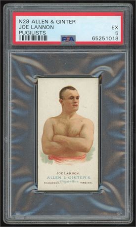 1888 N28 Allen & Ginter Pugilists Joe Lannon PSA 5 EX