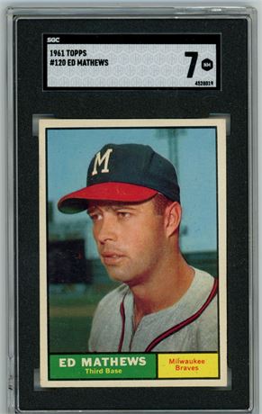 1961 Topps #120 Ed Mathews SGC 7 NM
