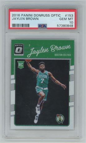2016 Panini Donruss Optic #153 Jaylen Brown RC PSA 10 GEM MINT