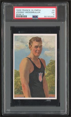 1928 Franck Olympia #6 Johnny Weissmuller Serie 9 PSA 5 EX