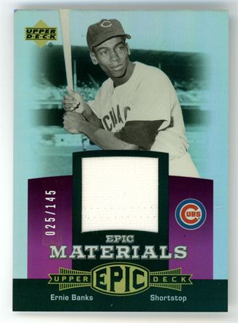 2005 Upper Deck Epic Materials Ernie Banks 25/145 Game Used Jersey
