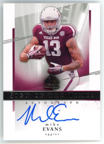 2014 Upper Deck SP Authentic Mike Evans RC Sign Of The Times On Card Auto