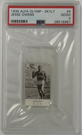 1936 Alfa Olymp-Skylt #4 Jesse Owens PSA 2 GOOD