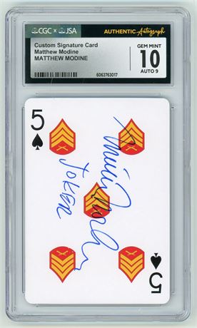 Custom Signature Card Mathew Modine CGC 10 Auto 9 Inscription "Joker"