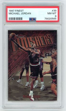 1997 Topps Finest #39 Michael Jordan Finishers PSA 8 NMMT