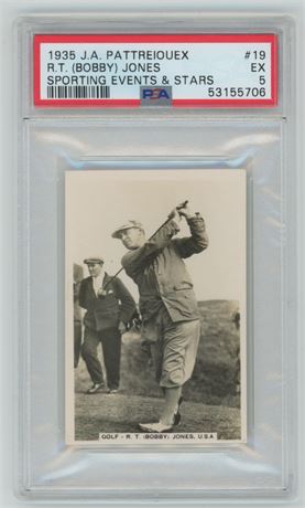 1935 J.A. Pattreiouex Sporting Events and Stars #19 Bobby Jones PSA 5 EX