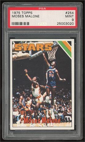 1975 Topps #254 Moses Malone RC PSA 9 MINT