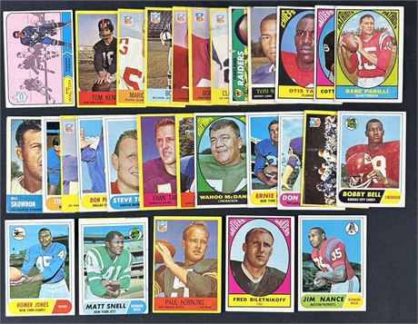 1960's Era Topps/Philadelphia Football Lot (30) w/ Stars Low Grade to VG