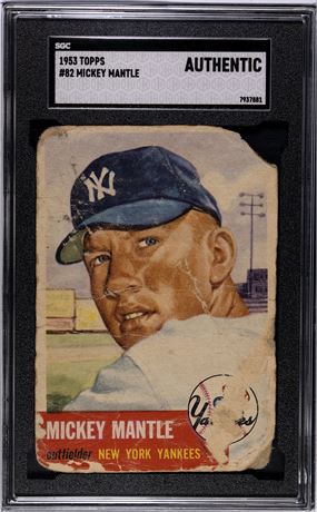 1953 Topps #82 Mickey Mantle SGC Authentic