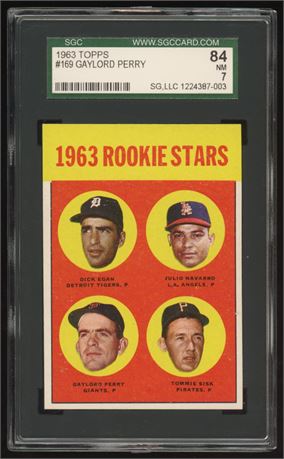 1963 Topps #169 Gaylord Perry SGC 7 NM