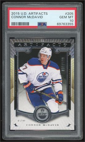 2015 Upper Deck Artifacts #205 Connor McDavid RC 838/899 PSA 10 GEM MINT