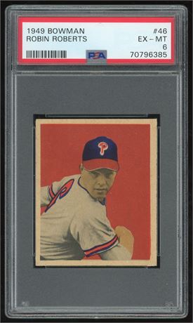1949 Bowman #46 Robin Roberts RC PSA 6 EXMT