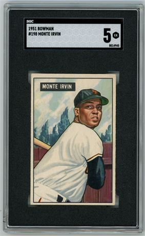 1951 Bowman #198 Monte Irvin RC SGC 5 EX