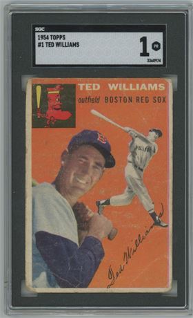 1954 Topps #1 Ted Williams SGC 1 POOR