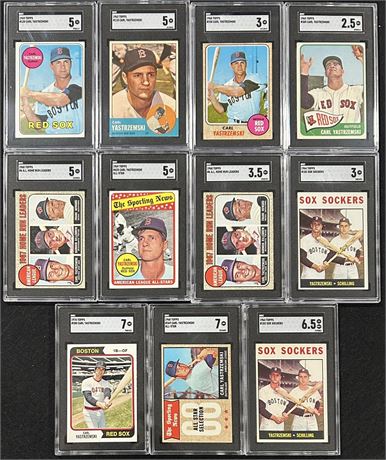1963-74 Carl Yastrzemski SGC Graded Lot (11) Mostly 60s