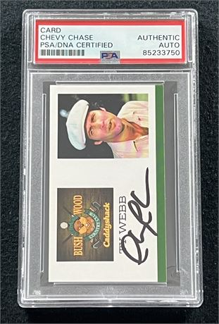 Chevy Chase Signed Caddyshack Business Card Ty Webb PSA Authentic Auto