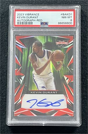 2023 Leaf Vibrance Red Kevin Durant Auto 2/2 PSA 8 NM-MT