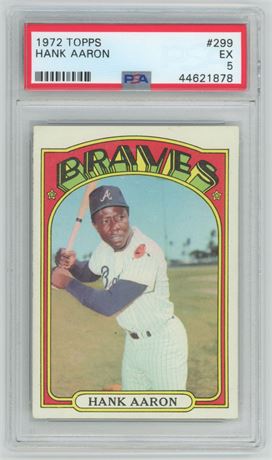 1972 Topps #299 Hank Aaron PSA 5 EX