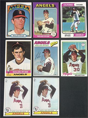 1972-1979 Topps Nolan Ryan Lot (8) EX+ AVG READ