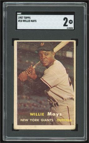 1957 Topps #10 Willie Mays SGC 2 GOOD