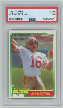 1981 Topps #216 Joe Montana RC PSA 7 NM