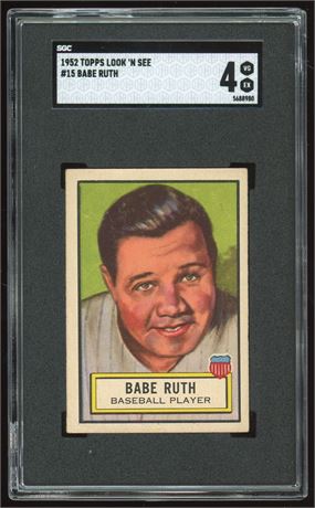 1952 Topps Look 'N See #15 Babe Ruth SGC 4 VGEX