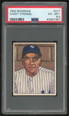 1950 Bowman #217 Casey Stengel PSA 6.5 EXMT+