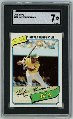 1980 Topps #482 Rickey Henderson RC SGC 7 NM