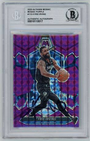 2023 Panini Mosaic #115 Kyrie Irving Mosaic Purple 58/99 BGS Authentic Auto