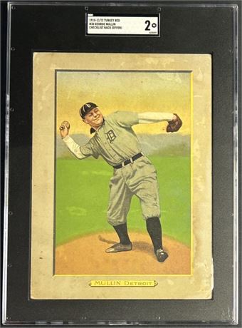 1910-11 T3 Turkey Red #30 George Mullin Checklist Back (Offer) SGC 2 GOOD