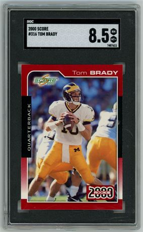 2000 Score #316 Tom Brady RC SGC 8.5 NMMT+