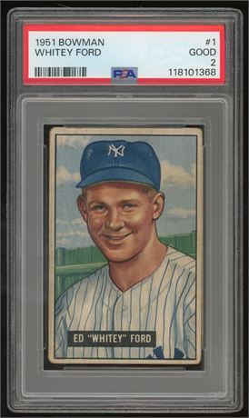 1951 Bowman #1 Whitey Ford RC PSA 2 GOOD