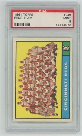 1961 Topps #249 Reds Team Card PSA 9 MINT None Higher RARE! 4 Sales Since 2018