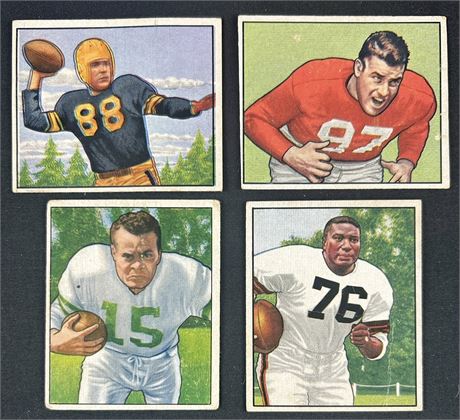 1950 Bowman Football Stars Lot (4) Low Grade