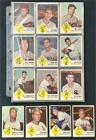 1963 Fleer Complete Set w/ Checklist (1-66) VG Average Condition
