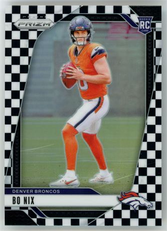 2024 Panini Prizm #309 Bo Nix RC Black & White Checker Prizm SSP Case Hit