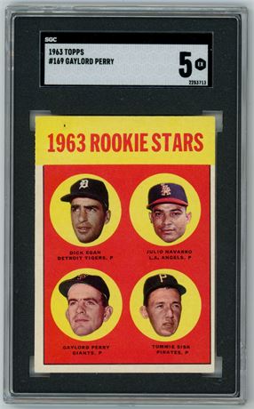 1963 Topps #169 Gaylord Perry Rookie Stars SGC 5 EX