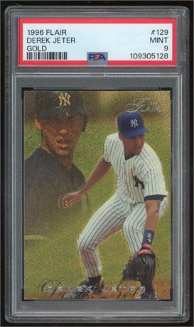 1996 Flair #129 Derek Jeter Gold PSA 9 MINT