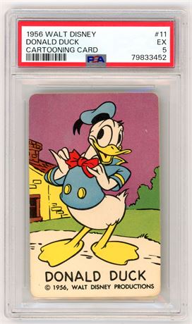 1956 Walt Disney #11 Donald Duck Cartooning Card PSA 5 EX Pop 2 Only 16 Higher