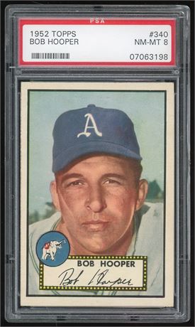 1952 Topps #340 High # Bob Hooper PSA 8 NMMT Beauty!