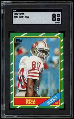 1986 Topps #161 Jerry Rice RC SGC 8