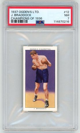 1937 Ogden's LTD James J Braddock "Cinderella Man" Champions of 1936 PSA 7 NM