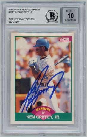 1989 Score Rookie/Traded Ken Griffey Jr RC Auto BGS 10 Auto
