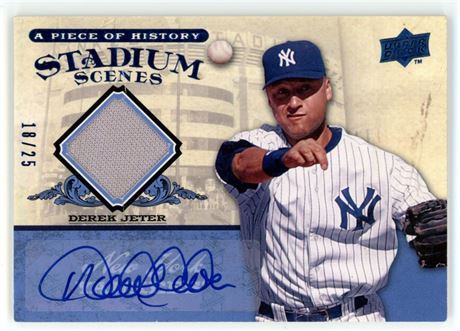 2008 Upper Deck Derek Jeter Stadium Scenes A Piece Of History 18/25 Auto