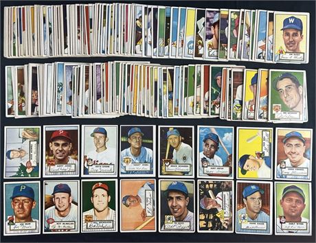 1952 Topps Baseball Raw Lot (155+) w/ Stars & HOFers VG Avg