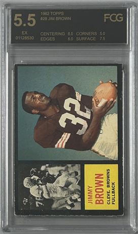 1962 #28 Jim Brown FCG 5.5 EX+