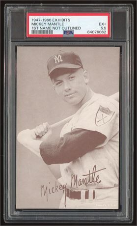 1947-1966 Exhibits Mickey Mantle 1st Name Not Outlined PSA 5.5 EX+