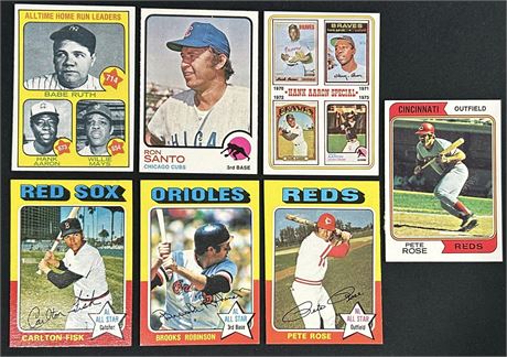(7) 1970s Topps Baseball HOF Lot ~EX