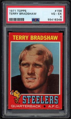 1971 Topps #156 Terry Bradshaw RC PSA 4